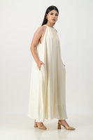 Ivory satin trapeze dress