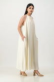 Ivory satin trapeze dress