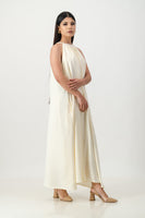 Ivory satin trapeze dress