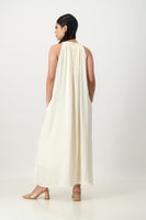 Ivory satin trapeze dress
