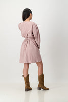 Suede wrap dress - pink