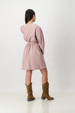 Suede wrap dress - pink