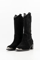 Steel cap western boot- black