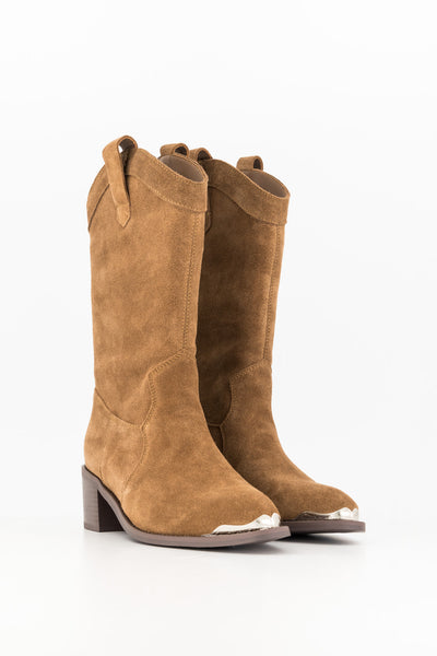 Steel cap western boot-tan