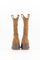 Steel cap western boot-tan