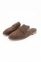 Suede mule - chocolate