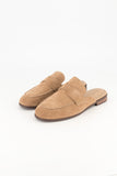 Suede mule - stone