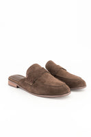 Suede mule - chocolate