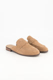 Suede mule - stone
