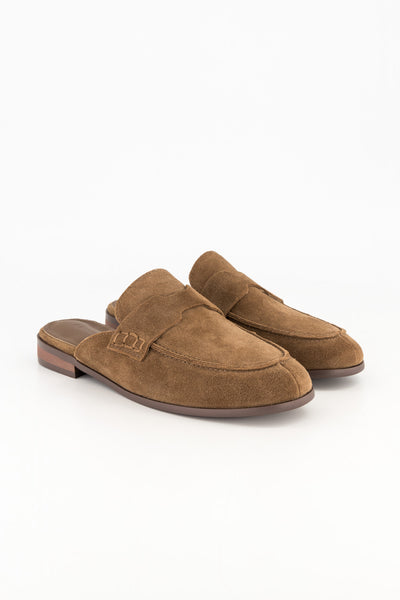 Suede mule - brown