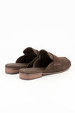 Suede mule - chocolate