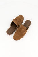 Suede mule - pecan