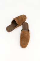 Suede mule - pecan
