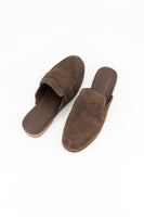 Suede mule - chocolate