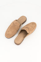 Suede mule - stone