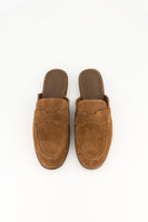 Suede mule - pecan