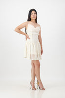 Ivory Cowl Neck with Feather and Petal Detail