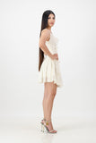 Ivory Cowl Neck with Feather and Petal Detail