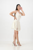 Ivory Cowl Neck with Feather and Petal Detail