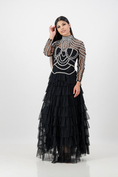 Gia embellished mesh dress