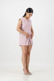 Lilac Tweed Cut-out-Blazer with Shorts
