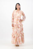 Floral mesh layered dress