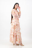 Floral mesh layered dress