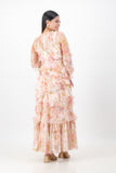 Floral mesh layered dress