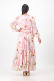 Pink floral button dress