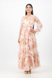 Floral mesh layered dress