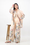 Peach floral shirt