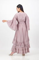 Mauve ruffle lace dress