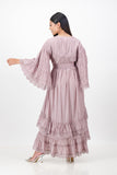 Mauve ruffle lace dress