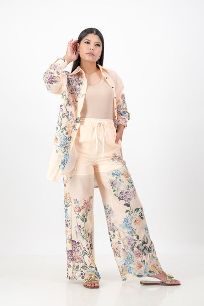 Peach floral pant