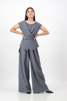 Charcoal cross over top with pant