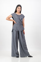 Charcoal cross over top with pant