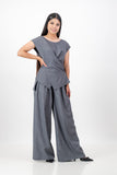 Charcoal cross over top with pant