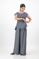 Charcoal cross over top with pant
