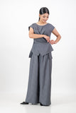 Charcoal cross over top with pant