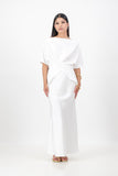White criss cross top with skirt