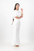 White criss cross top with skirt