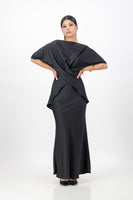 Black criss cross top with skirt