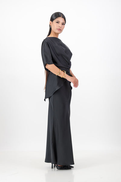 Black criss cross top with skirt