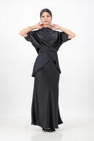 Black criss cross top with skirt