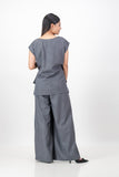 Charcoal cross over top with pant