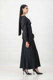 Black long sleeve criss cross top with skirt