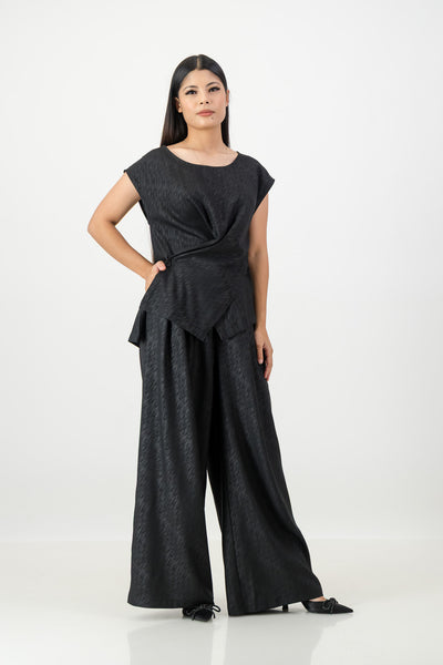 Black cross over top with pant