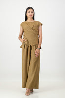 Caramel cross over top with pant