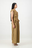 Caramel cross over top with pant