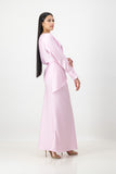 Pink long sleeve criss cross top with skirt